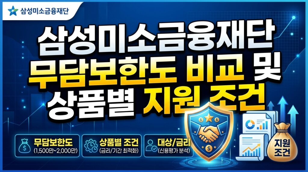 삼성미소금융재단 무담보한도 비교 및 상품별 지원 조건 알아보기