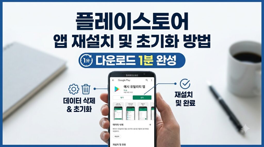 플레이스토어 앱 재설치 및 초기화 방법 안내