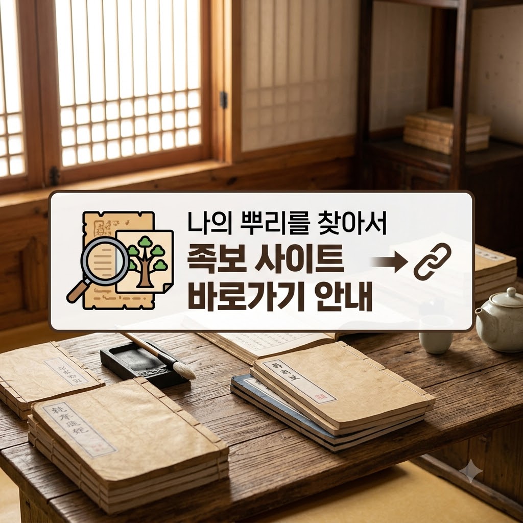 나의 뿌리를 찾아서 족보 사이트 바로가기 안내
