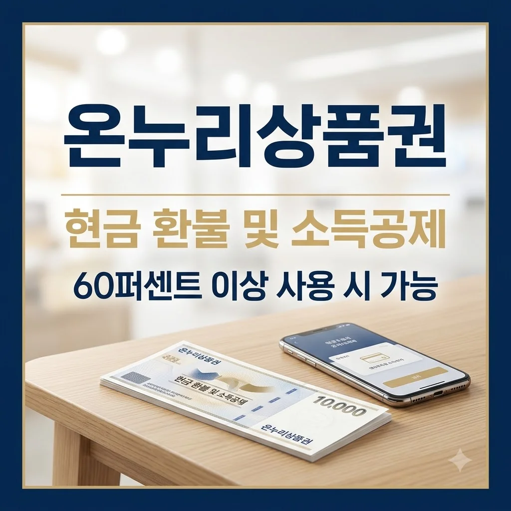 온누리상품권 현금 환불 조건 및 소득공제 혜택 정리