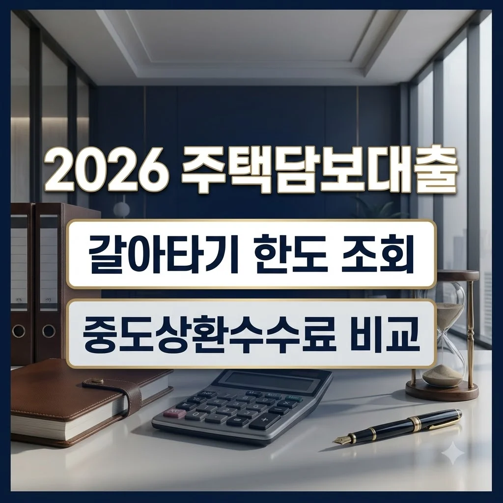 2026년 주택담보대출 갈아타기 한도 조회 및 중도상환수수료 비교